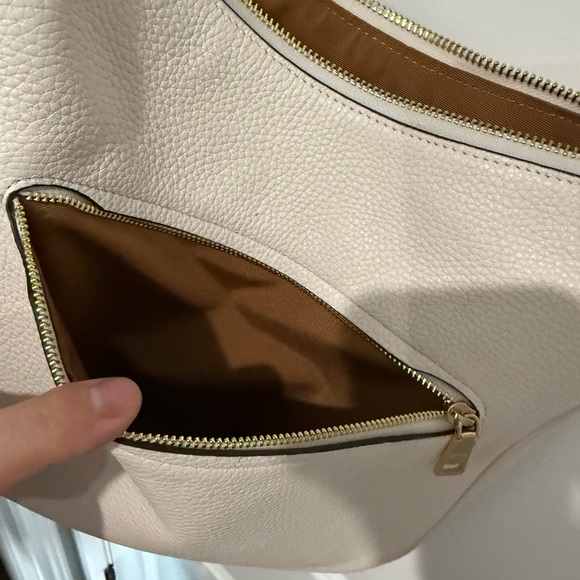 Coach Ellie File Bag, Cream/Chalk Pebbled Leather with Gold Accents, Crossbody - Picture 6 of 10